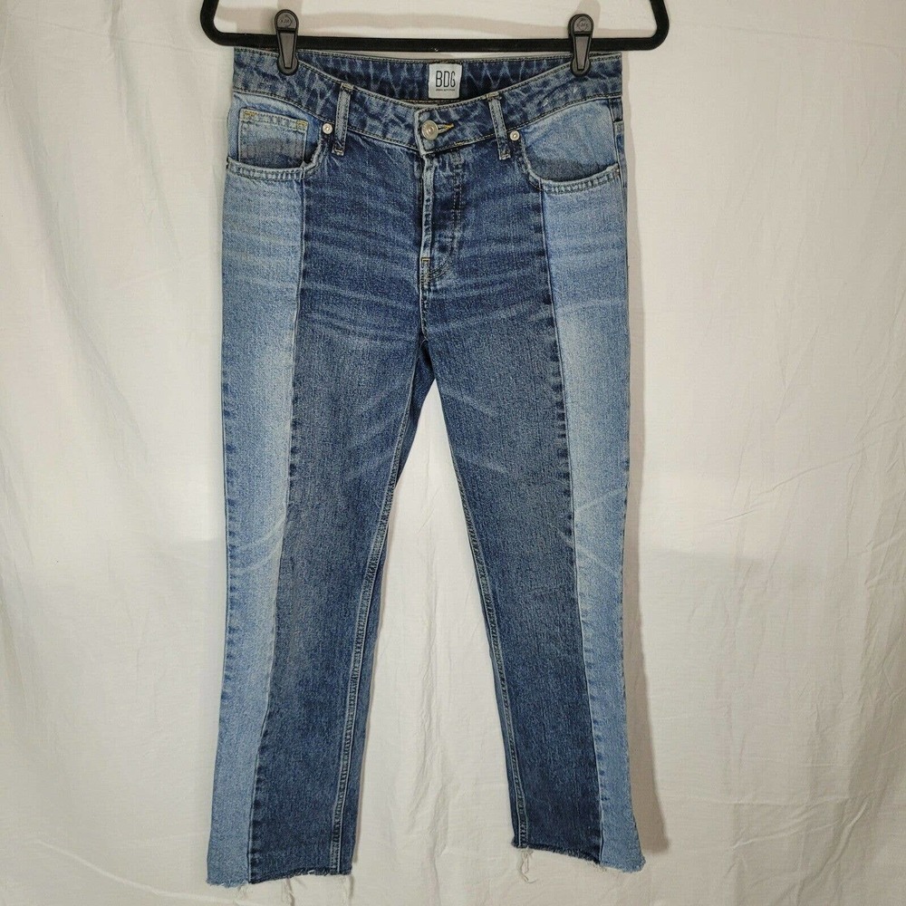 BDG Urban Outfitters Jessye Two-tone Straight Leg Jeans Size 26 Cropped